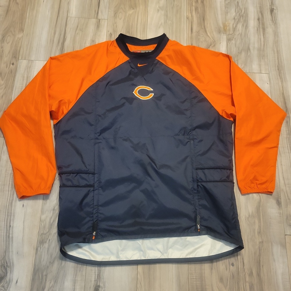 Vintage Nike Chicago Bears Center Swoosh Windbreaker Mens Medium Pullover Jacket